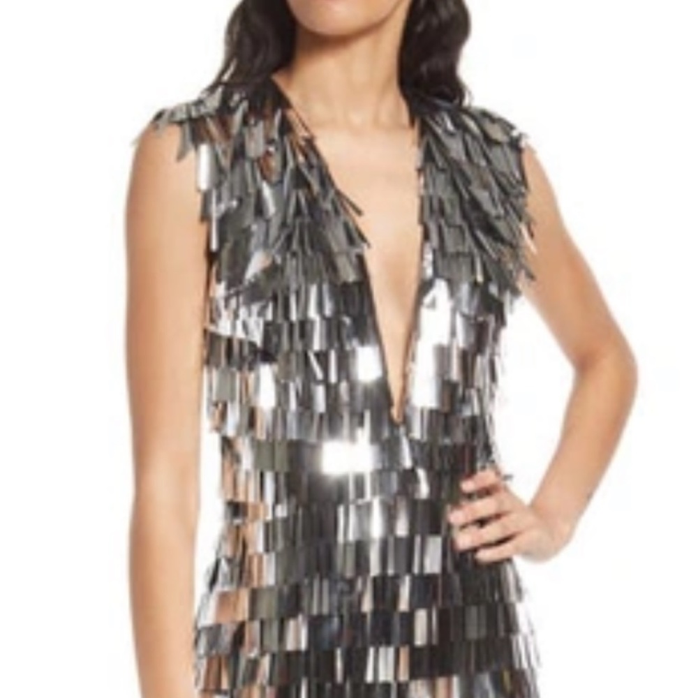 SHO by Tadashi Shoji Sequin Fringe Body-Con Cocktail Dress